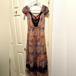 100% silk maxi dress, fit size small